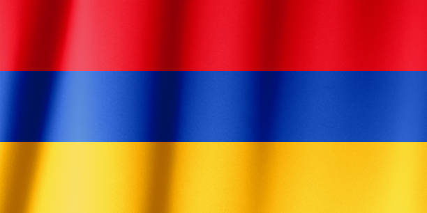 ermenistan'ın i̇pek bayrağı . ermenistan i̇pek kumaş bayrağı - ermeni bayrağı stok fotoğraflar ve resimler