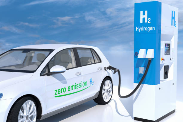 istock hydrogen logo on gas stations fuel dispenser. h2 combustion engine for emission free ecofriendly transport 1224555356