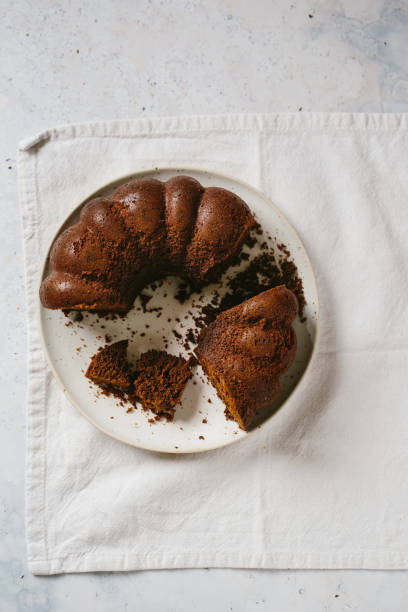 Homemade chocolate cake stock photo