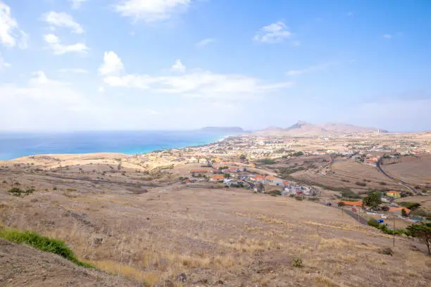 Panoramic view of Porto Santo island in the summer