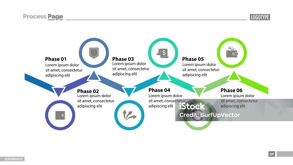 6 Phase Process Graphics Six Phase Process Chart Template Design Stock Illustration - Download ...