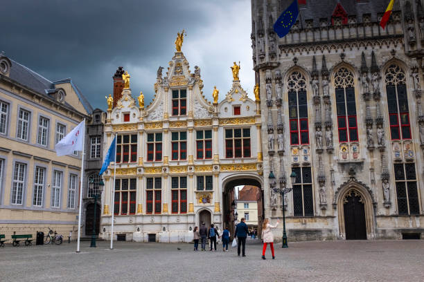 Burg Square in Bruges stock photo
