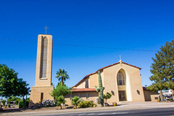istock Modern Church With Belfry And Crosses 1224566078
