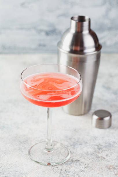 istock Pink Raspberry Cocktail in drink glass 1224566545