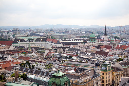 Capital city of Vienna in Austria, citysccape from the city centre.