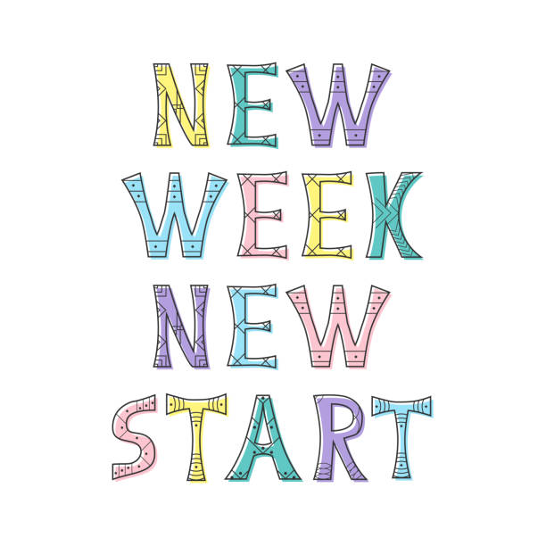 istock Vector illustration with inscription quote New Week New Start. Morning motivational quote design. 1224567737