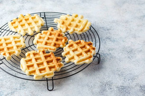 istock Home made Belgian waffles served with berries 1224567949