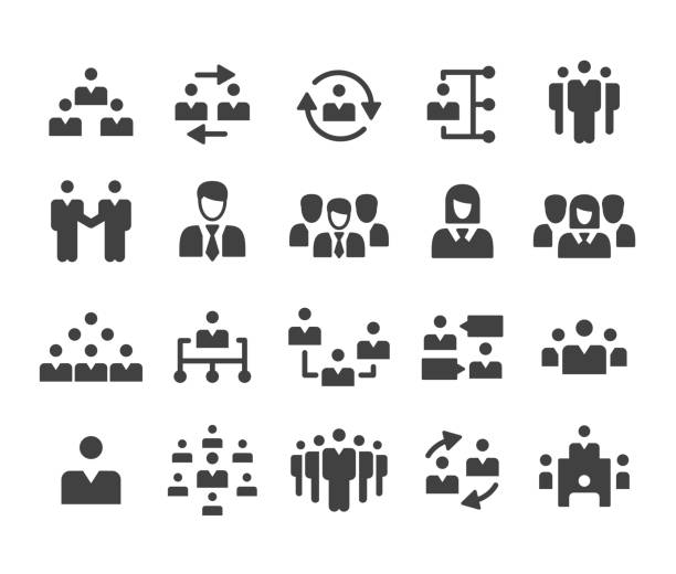 business people icons - classic series - caste system stock-grafiken, -clipart, -cartoons und -symbole