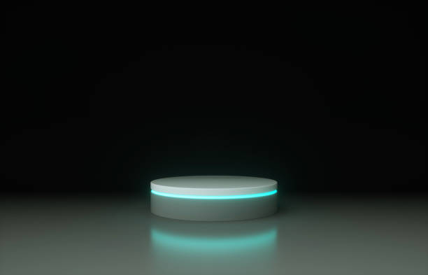 istock 3d pedestal with a glow isolated on gradient background, futuristic podium concept. 3d render illustration 1224576930