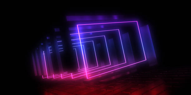 istock 3D abstract background with neon lights. neon tunnel .space construction . 3d illustration 1224580536
