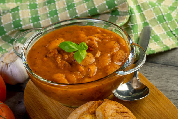 istock Stewed beans in tomato sauce. 1224580600