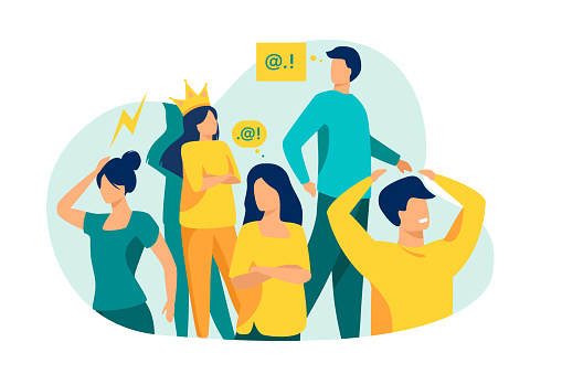 Problematic Ppl Group Of People With Problem Behavior Stock Illustration - Download ...
