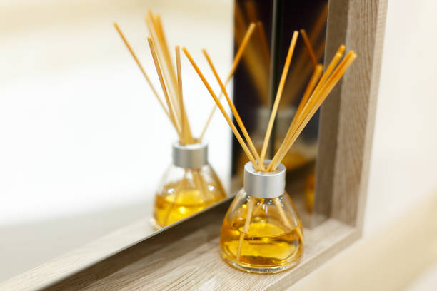 istock Air fragrance, essential oils and sticks. Room decor element. 1224583068