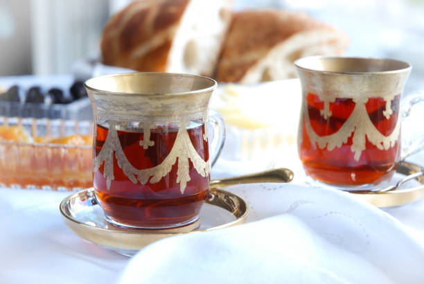 istock Turkish tea served in antique cup 1224583913
