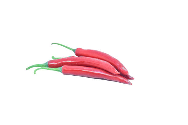 istock Group of red chili peppers isolated on white background as package design element, HD Image 1224587809
