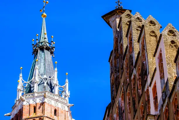 historic gothic facades at the famous old town of Landshut