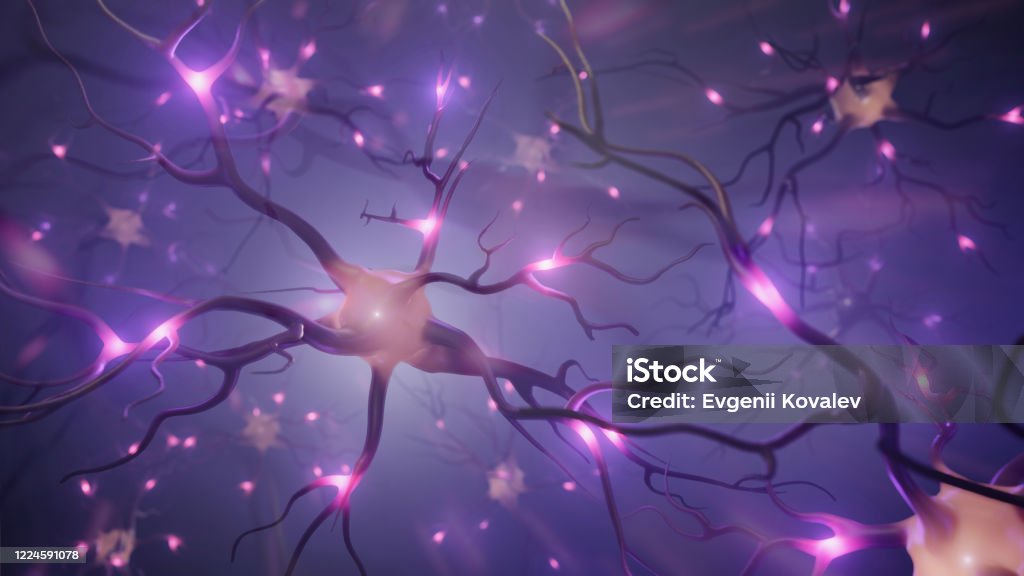 Neurone Visualization Visualization Of Neurons And Neural Network With Signals Stock Photo ...