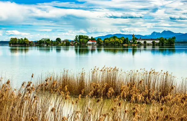 landscape at lake chiemsee - bavaria - gstadt