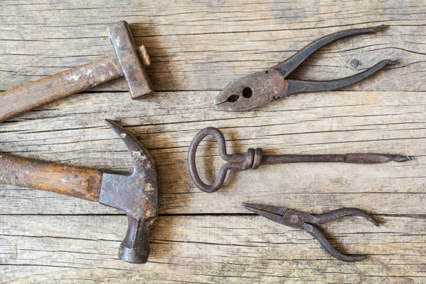 istock Fathers day concept, group of old rustic repair man tools 1224604375