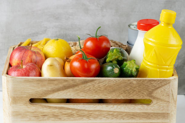 istock Donation food box. Close up, copy space 1224609068