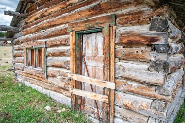 istock Old abandoned log building in western USA 1224619002