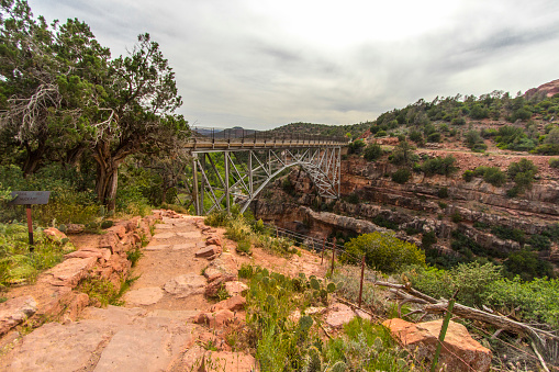 Scenic overlook at Midgley Bridge in Coconino National Forest in Sedona Arizona.