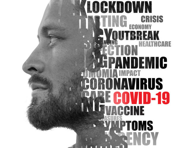 istock Coronavirus word cloud. Double exposure portrait. 1224626917