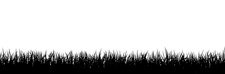 Grass silhouette seamless background. This illustration is designed to make a smooth seamless pattern if you duplicate it horizontally to cover more space.