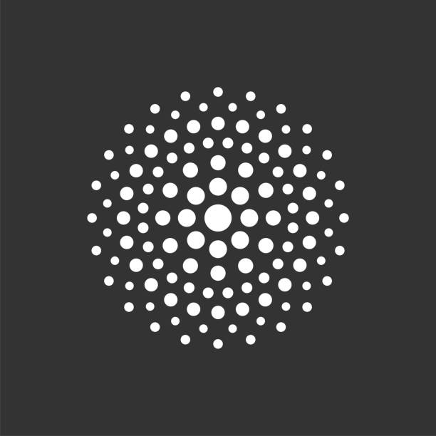 illustrations, cliparts, dessins animés et icônes de circle dots pixel logo template illustration design. anpas vectoriel 10. - relier les points