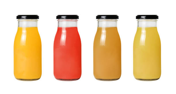 istock A row of bottles with different juice on a white isolated background 1224634387