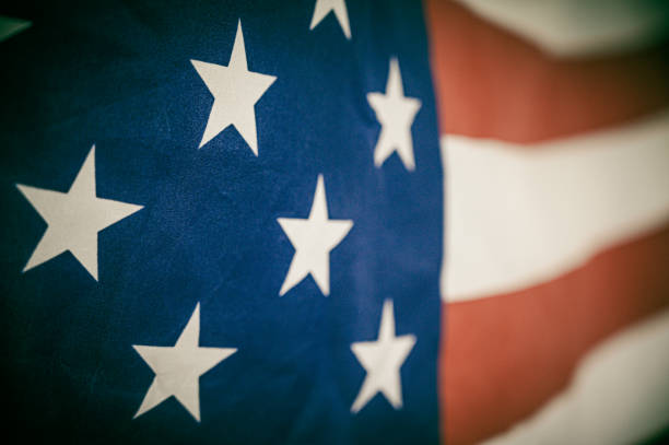 istock America flag waving with the wind for memorial day. 1224636047