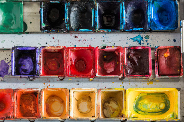 istock Watercolour paint in a painting box 1224636763