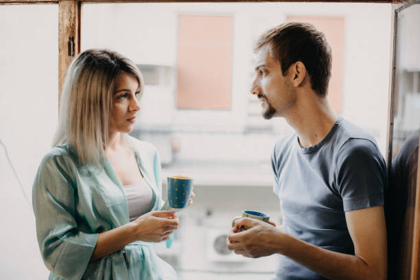 istock Couple enjoying morning coffee 1224641914