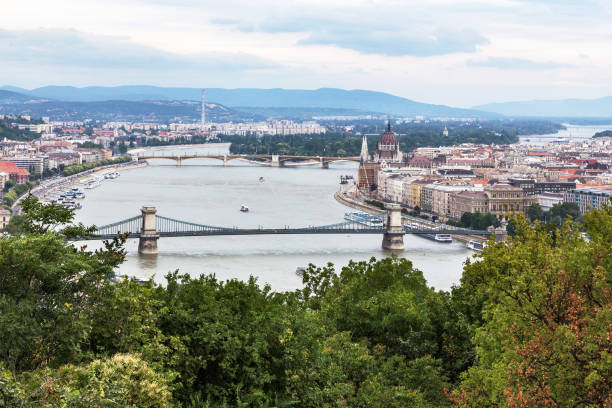 istock Top view of Budapest, Danube river and bridges. Budapest, Hungary 1224642008