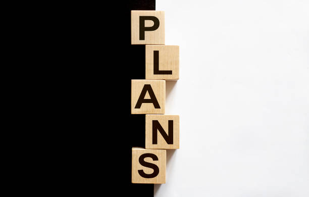 istock My Work - business concept text on wood block Plans 1224643385