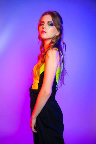 istock Beautiful Young Girl with Bright Color Makeup 1224645893