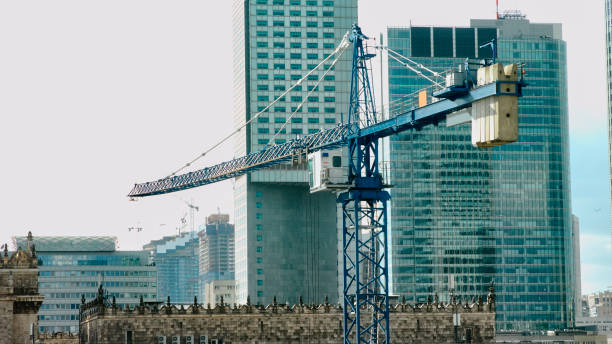 istock Construction site with cranes. Big city panorama with skyscrapers 1224649788