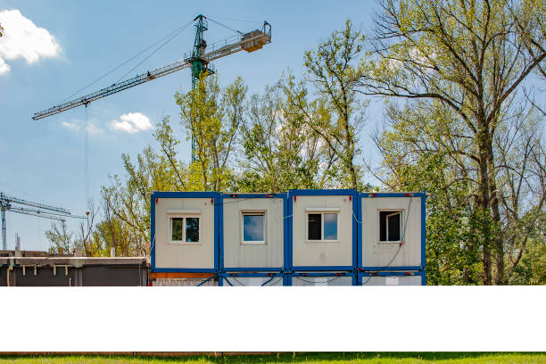 istock Blank white banner for advertisement on the fence of construction site 1224659030