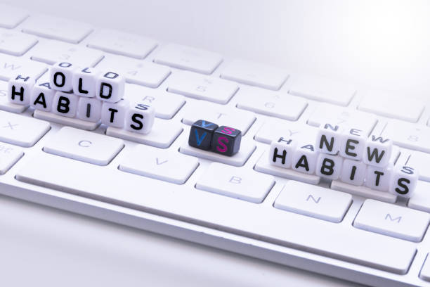 istock Old habits versus new habits or routine suggesting a novel lifestyle 1224659078