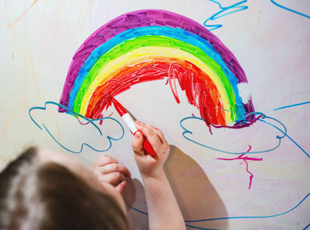 istock Girl Drawing on White Board Easel 1224659242