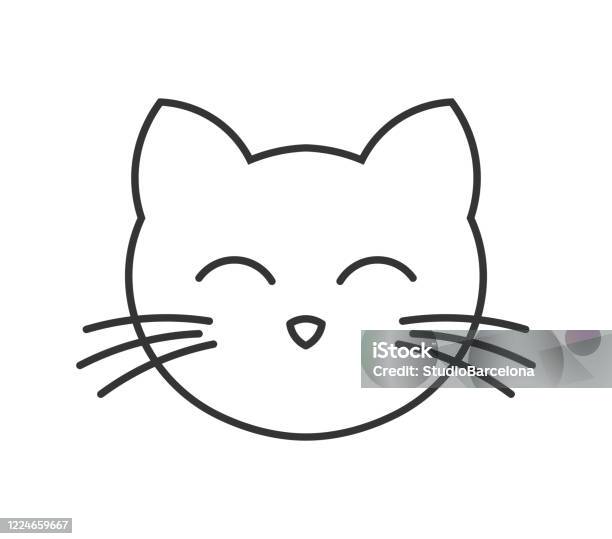 Cute cat icon, outline style Stock Vector Image & Art - Alamy