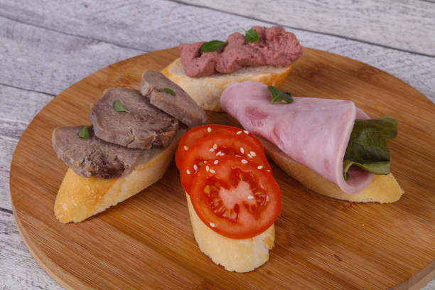 istock Bruschetta with tomato, ham and tongue 1224660935