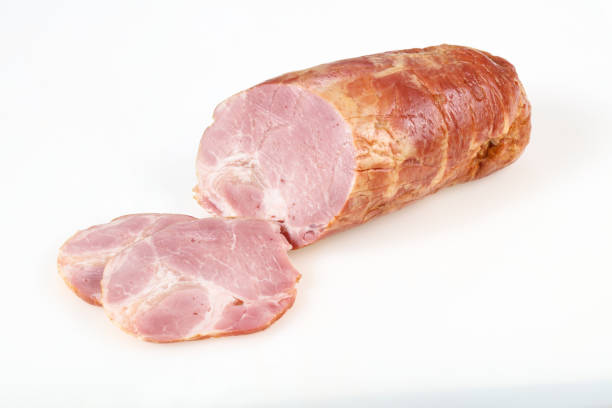 istock Tasty Ham over white background 1224662844