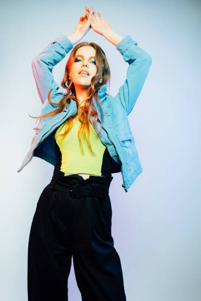istock Beautiful Young Girl with Bright Color Makeup 1224666061