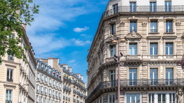 Paris, typical facades Paris, typical facades and street, beautiful buildings in Pigalle place pigalle stock pictures, royalty-free photos & images