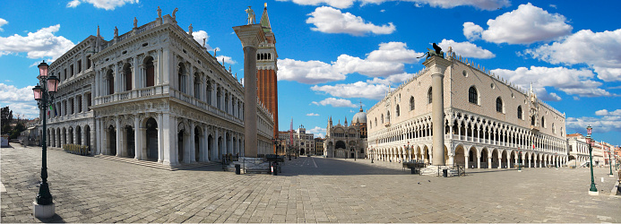 Venice in Italy Lockdown COVID19 Coronavirus San Marco Place