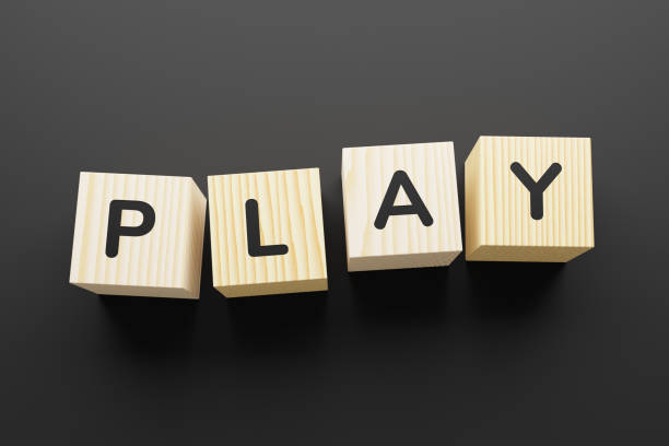 istock Play - an inscription on children's cubes. 1224677730