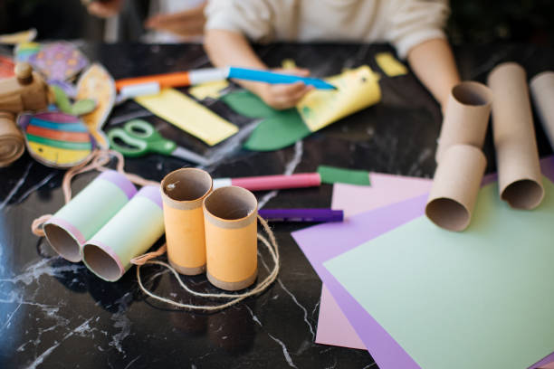 istock Mother and preschool daughter learning and doing creative work 1224681539