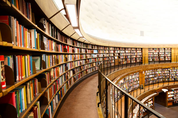 The Stockholm public library located at street Sveavagen close to Odenplan subway station. It is one of the important landmark buildings in the city and one of the most famous modern libraries in the world designed by Swedish architect Gunnar Asplund.