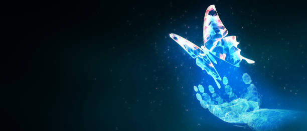 istock Butterfly abstract digital innovation futuristic transform evolution concept New normal after coronavirus crisis lockdown social distancing world life change disrupt use strategy leadership thinking 1224692331